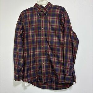 Allen Edmonds Wrinkle Free Men's Plaid Button Up Dress Shirt Large Long Sleeve